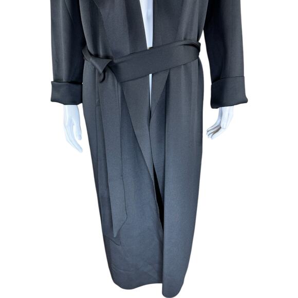 Girl With Curves Draped Scuba Jacket Black Small NWT Belted Cardigan Pockets - Picture 10 of 14